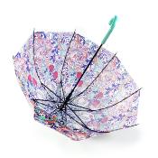 Parapluie transparent cloche pour femme - Système d'ouverture automatique - Fleurs épanouies