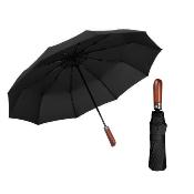 Parapluie pliant automatique pour homme - Parapluie trois volets - Noir