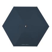 Mini parapluie pliant - Parapluie cinq volets - Protection UV - Léger et compact - Manche oblat en bois avec housse en tissu - Bleu lapis