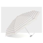 Parapluie pliant femme et très léger - Résistant au vent- Ultra compact - Rayures blanches et grises