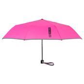 Mini parapluie pliant pour enfants - Bordure réfléchissante pour une visibilité optimale la nuit - Rose fluo