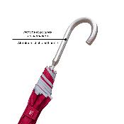 Parapluie long pour femme - Ouverture automatique - Protection Extra Large 112 cm - Bordure réfléchissante - Motif à carreaux rouge