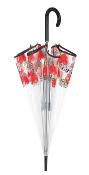 Parapluie transparent cloche - Résistant au vent - avec des coeurs imprimés