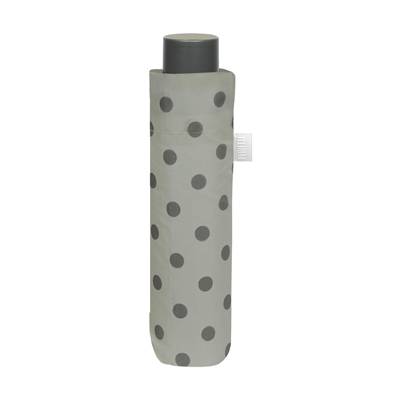 Mini parapluie pliant pour femme - Résistant au vent - À pois - Beige