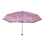 Mini parapluie pliant ultraléger et compact pour femme - Design Tweed - Rose