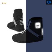 Couvre-chaussures basses imperméables - Légers et pliables - Avec détails réfléchissants pour une grande visibilité - Taille L (43-45) - Noir