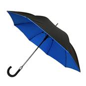 Parapluie de marche à double toile - Ouverture automatique - Résistant au vent - Bleu denim