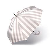 Parapluie PIERRE CARDIN long pour femme - Ouverture automatique - Large 105 cm - Rayures blanches et grises
