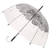 Parapluie cloche transparente femme - Diamètre 85 cm - Résistant au vent - Poignée en plastique cristalisé