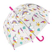 Parapluie cloche transparente enfant - Imprimé licornes multicolores