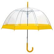 Parapluie droit ouverture automatique - Transparent avec bordure jaune