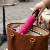 Mini parapluie pliant - Ouverture Automatiques - Poignée à bouton - Résistant au vent - Rose fuchsia