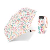 Parapluie plat pliable ultra compact & léger - ultra mini pour femme - Coeurs aquarelles
