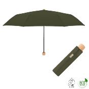 Parapluie pliant et écologique - Fait de plastique recyclé - Ouverture manuelle - Large protection 92 cm - Olive profonde