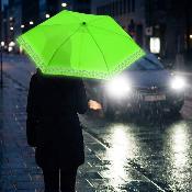 Parapluie pliable réfléchissant pour femmes et hommes - Léger - Jaune fluo