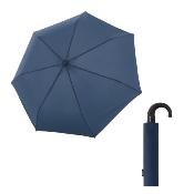 Parapluie pliant compact automatique pour hommes et femmes - Poignée incurvée - Bleu marine