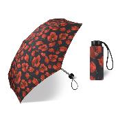 Mini parapluie pliant ultraléger et compact pour femme - Rouge floral