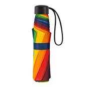 Mini parapluie pliant - Poignée à bouton - Résistant au vent - Arc-en-ciel