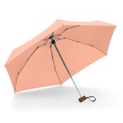 Mini parapluie pliant - Parapluie cinq volets - Protection UV - Léger et compact - Manche oblat en bois avec housse en tissu - Corail coucher de soleil