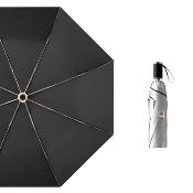 Parapluie pliant pour femme - Parapluie à trois volets - Revêtement Titanium Silver - Intérieur noir