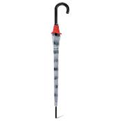Parapluie cloche transparente pour femme - Pois noirs et bordure rouge