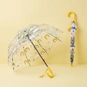 Parapluie Cloche Transparent pour Enfant - Système d'ouverture Automatique - 8 Baleines en Fibre de Verre - Poignée Confortable