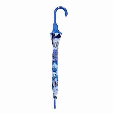 Parapluie Transparent pour Femme - Système d'ouverture automatique - Resistant au Vent - Motif floral - Bleu glacé