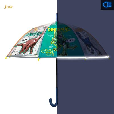 Parapluie transparent pour enfant - Bordure réfléchissante pour une visibilité optimale la nuit - Parapluie garçon - Dinosaure