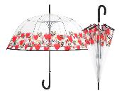 Parapluie transparent cloche - Résistant au vent - avec des coeurs imprimés