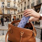 Mini parapluie pliant pour femme - Résistant au vent - À pois - Violet