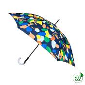 Parapluie automatique écologique pour femme - Fabriqué en tissu RPET et manche en bois - Grande protection de 101 cm de diamètre - Camélias