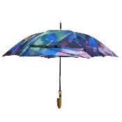 Grand parapluie automatique - Avec poignée courbée en bois - Franz Marc Birds