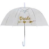 Parapluie cloche transparente de mariage - Ouverture Automatique - Bride Gold