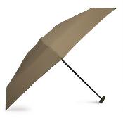 Ultra mini parapluie pliant pour femmes - Slim et léger - Résistant au vent - Avec protection UV - Avec sac smartphone assorti - Kaki