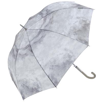 Parapluie long - Poignée courbée pour femme - Toile grise- Effet nuage