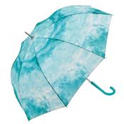 Parapluie long - Poignée courbée pour femme - Toile verte - Effet nuage