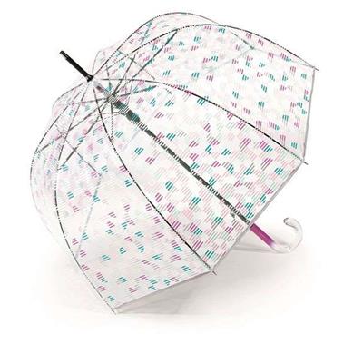 Parapluie Esprit cloche transparente à motifs géométriques - roses