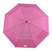 Mini parapluie pliant pour enfant - Parapluie solide et résistant au vent - Rose à pois blancs - Parapluie fille