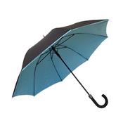 Parapluie droit - automatique - double toile - Noir Bleu Ciel