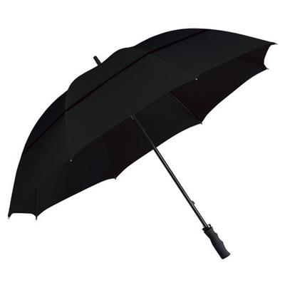 Parapluie droit de golf - noir - toile recyclée
