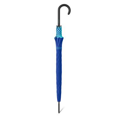 Grand parapluie automatique - Résistant au vent - Avec poignée courbée - Bleu éblouissant