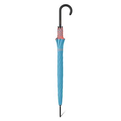Grand parapluie automatique - Résistant au vent - Avec poignée courbée - Bleu Glacé