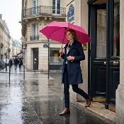 Mini parapluie pliant - Ouverture Automatiques - Poignée à bouton - Résistant au vent - Rose fuchsia