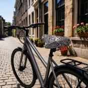 Housse de selle de vélo - Style années 70 noir et blanc