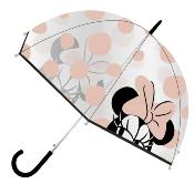 Parapluie transparent Cloche pour Femme - Poignée noire - Minnie