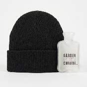 Bonnet chauffant avec système de chauffage intégré et poche intérieure chauffe-mains - Unisexe - Noir