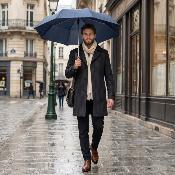 Parapluie pliant unisexe - Ouverture et fermeture automatiques - Résistant au vent - Bleu