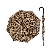Parapluie long à poignée courbée - Système d'ouverture automatique - Imprimé léopard