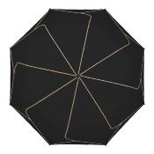 Parapluie mini et léger - Ouverture Automatique  - Noir avec liserés oranges
