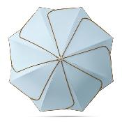 Parapluie en Forme de Pétale pour Femme - Système d'ouverture Automatique - Poignée en Bois Massif - Diamètre de la toile 100 cm - Bleu Ciel